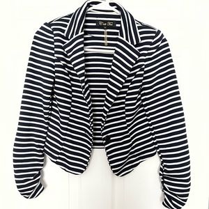 Black and white striped blazer